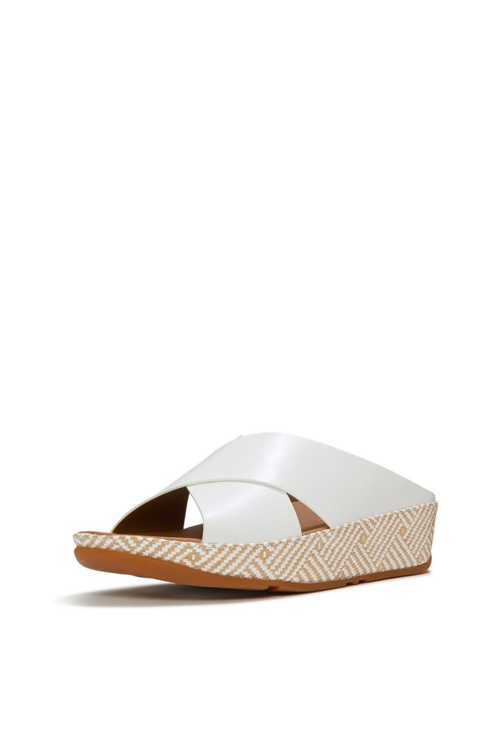 FitFlop FitFlop Women's Lulu Lux Graphic-Weave Slides in White - 3
