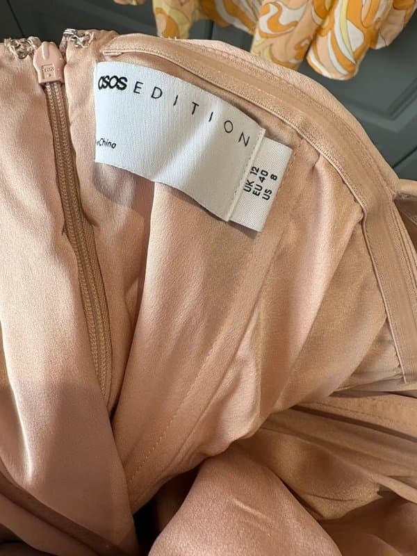 ASOS ASOS size 12 champagne silk feel Bardot dress paid £110