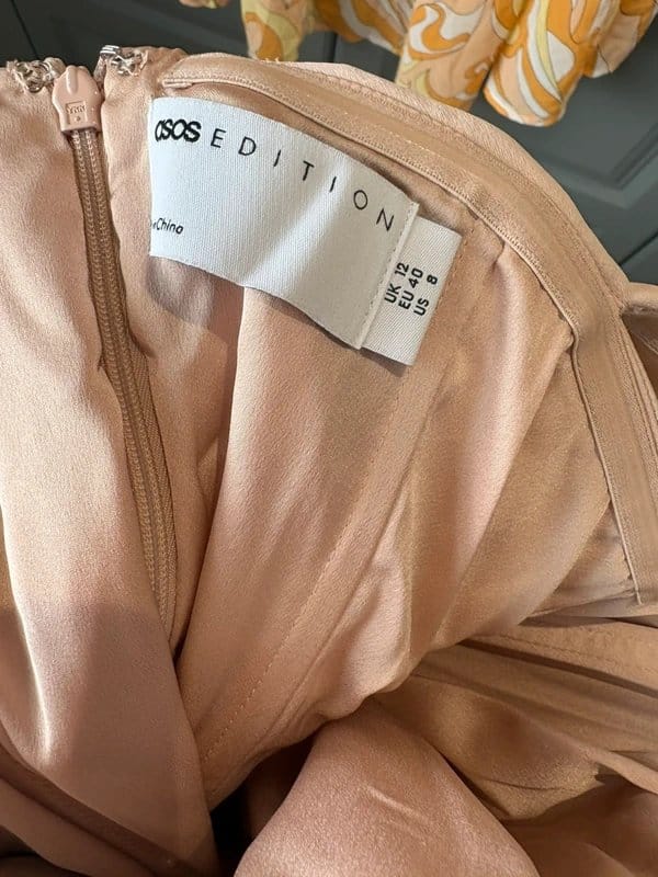 ASOS Rose Silk Bardot Dress Size 12