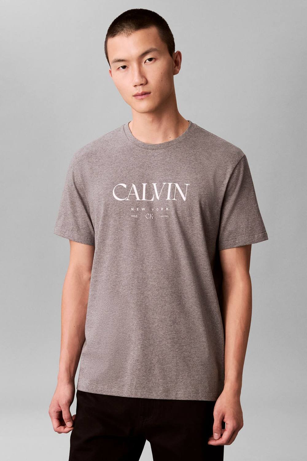 Calvin Klein Calvin Klein Men's SS 20S Ln Calvin Graphic Tee Med Grey Htr - 2
