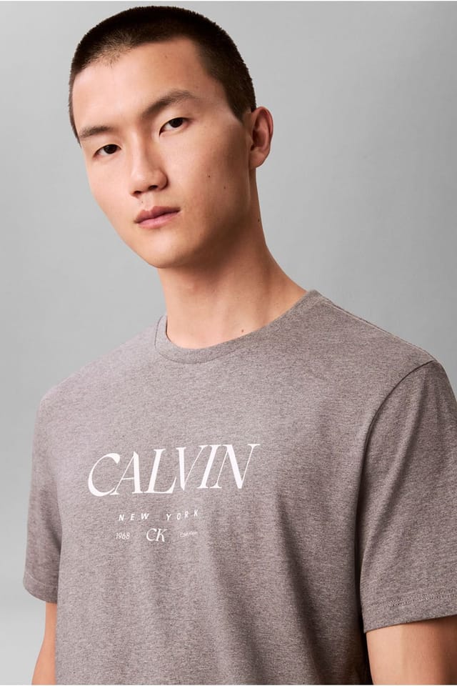 Calvin Klein Calvin Klein Men's SS 20S Ln Calvin Graphic Tee Med Grey Htr - 2