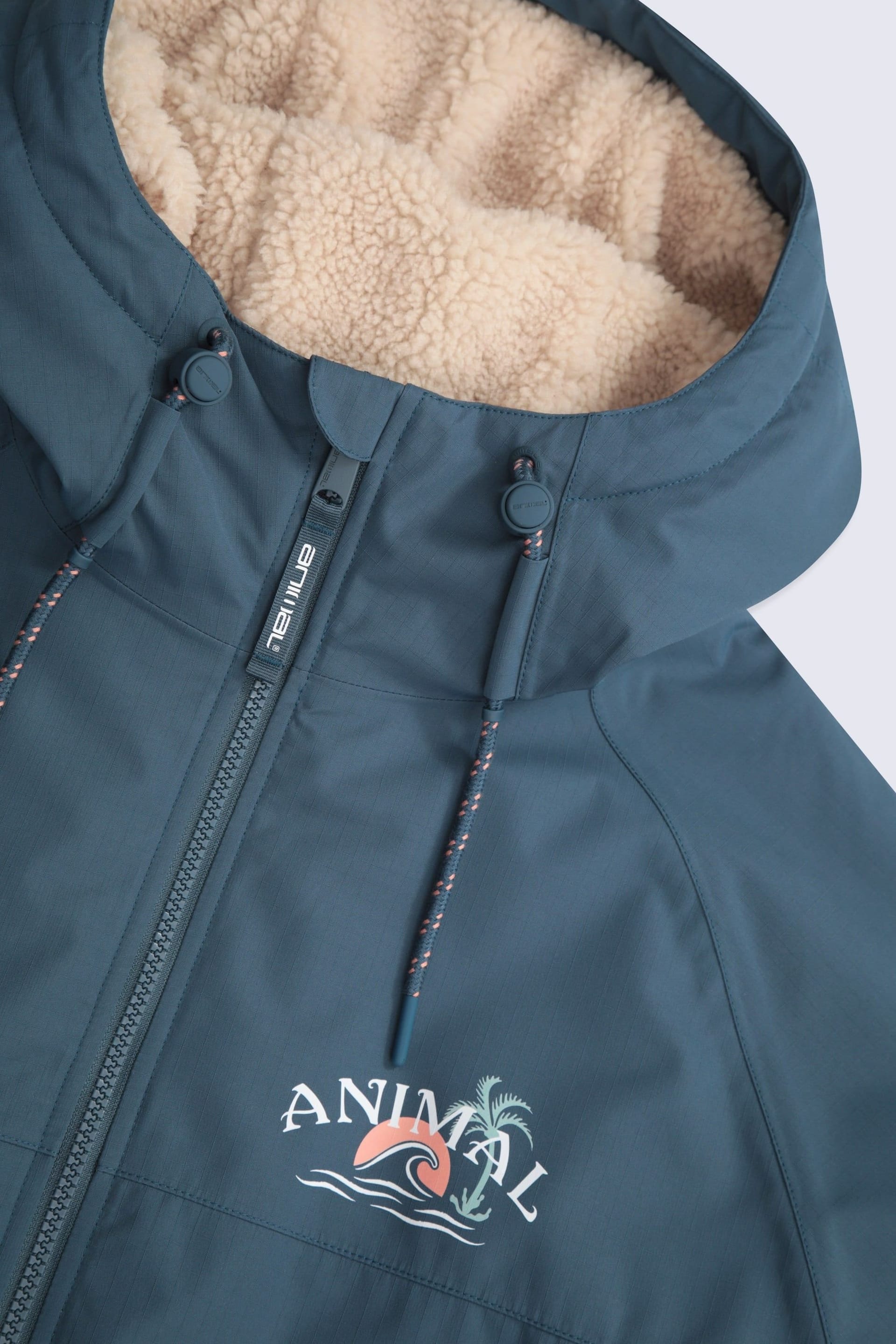 Animal Animal Women's 'Hazey' Waterproof Fleece Lined Beach Parka in Blue - 4