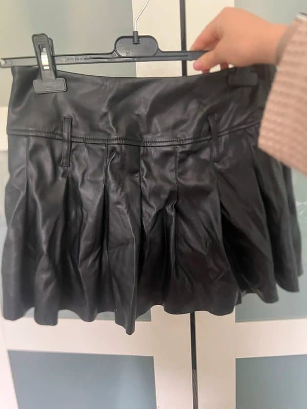 Bershka Bershka leather pleated mini skirt