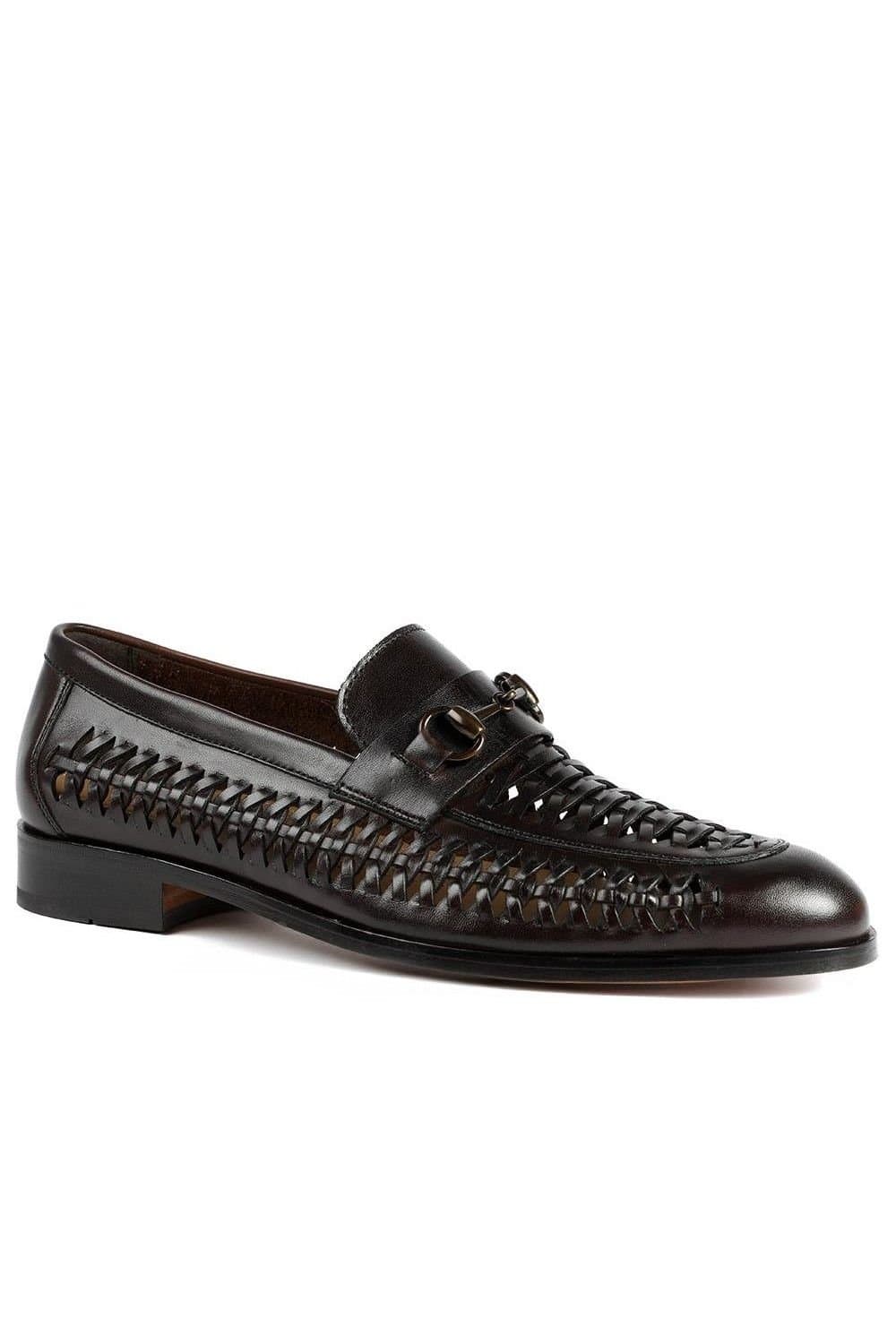 Jones Bootmaker Jones Bootmaker Men's Rylee Slip On Leather Loafers in Dark Brown