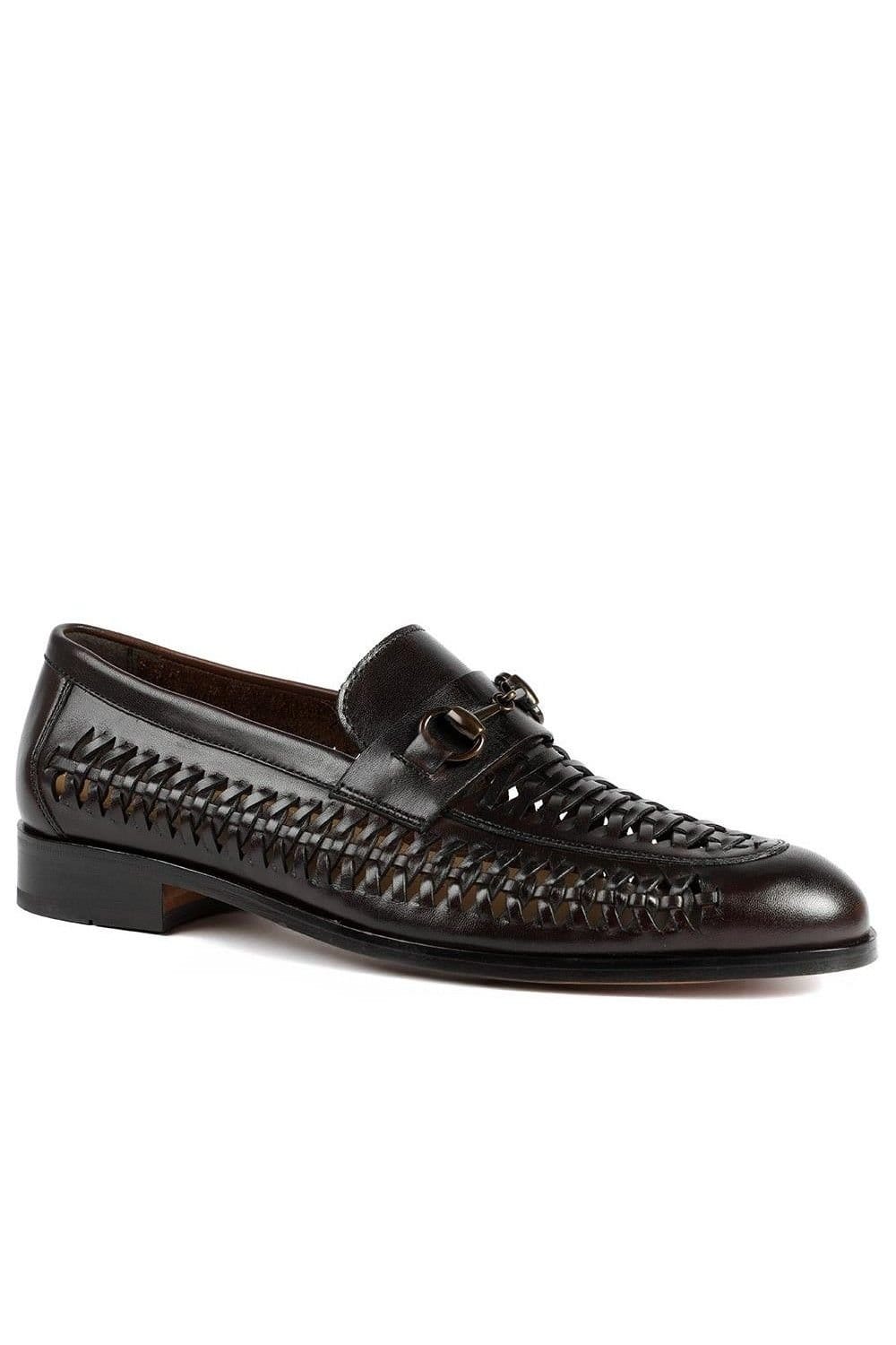 Jones Bootmaker Jones Bootmaker Men's Rylee Slip On Leather Loafers in Dark Brown - 1