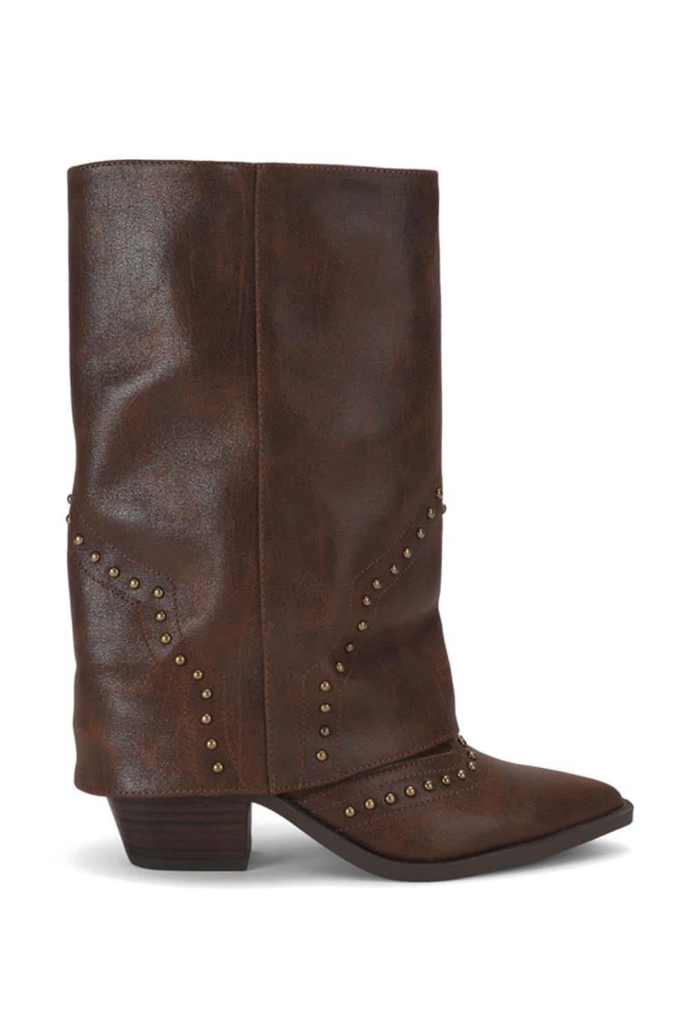 Steve Madden Steve Madden Women's 'Saddle Dark Brown' Studded Boots