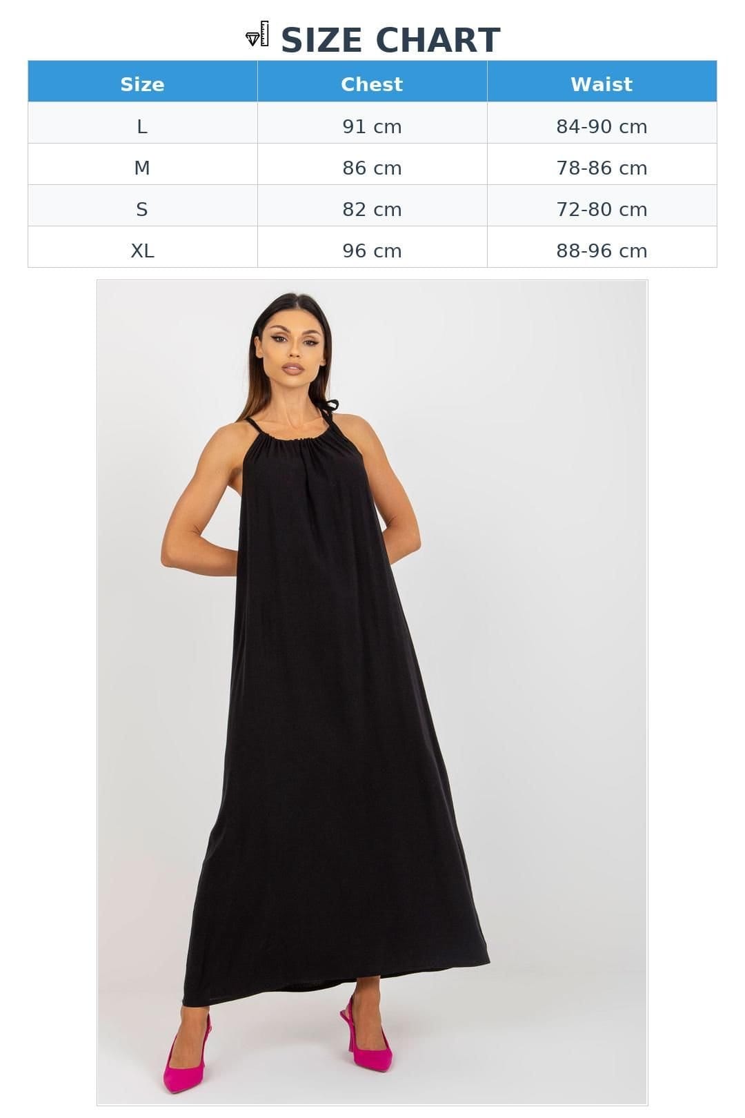 Love Lace Love Lace Women's Summer Long Loose Tied Strap Dress in Black - 4