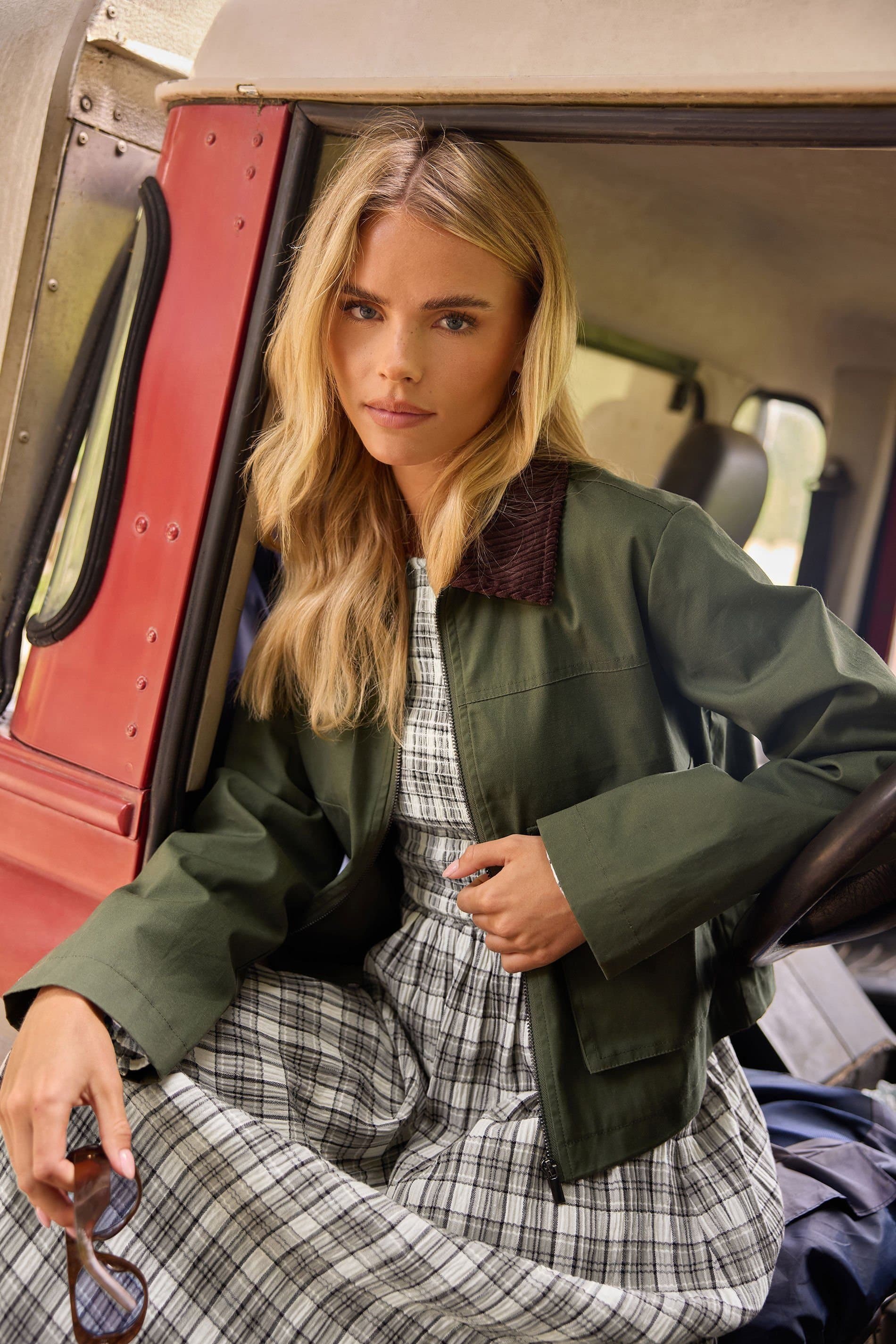 PixieGirl PixieGirl Green Cotton Barn Jacket for Women