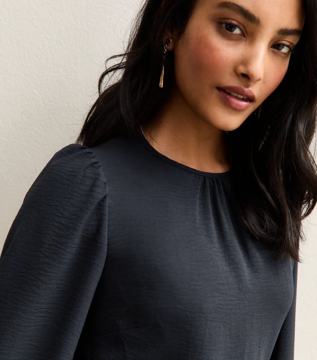 New Look Women's Black Long Sleeve Skater Skirt Mini Dress New Look - 3