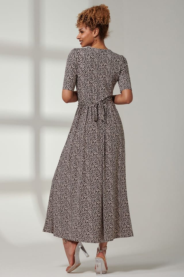 Jolie Moi Jolie Moi Women's Kenzie Half Sleeve Jersey Maxi Dress in Natural - 2