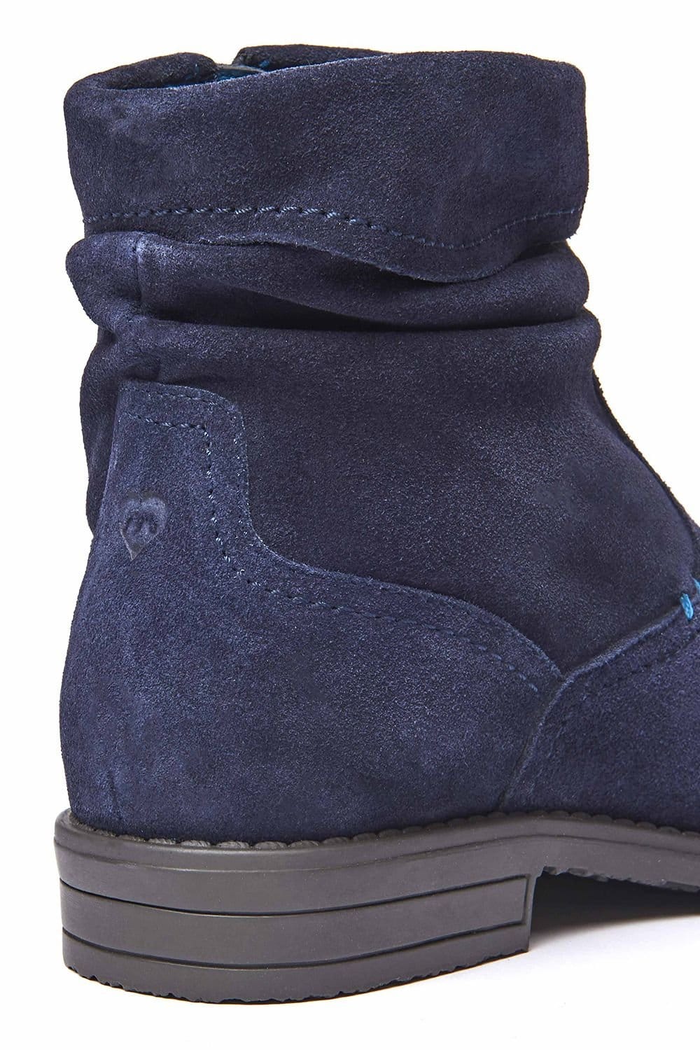 Moshulu Moshulu Women's 'Pipistrelle 3' Ruched Suede Pixie Ankle Boots in Indigo - 4