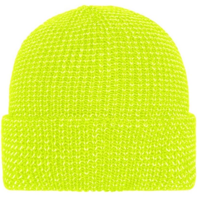 Myrtle Beach Myrtle Beach Men's Reflective Winter Beanie in Bright Yellow - 2