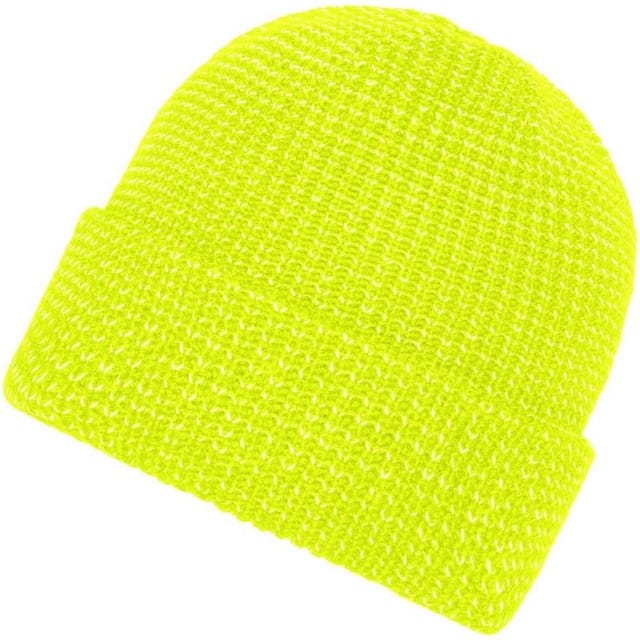 Myrtle Beach Myrtle Beach Men's Reflective Winter Beanie in Bright Yellow - 3