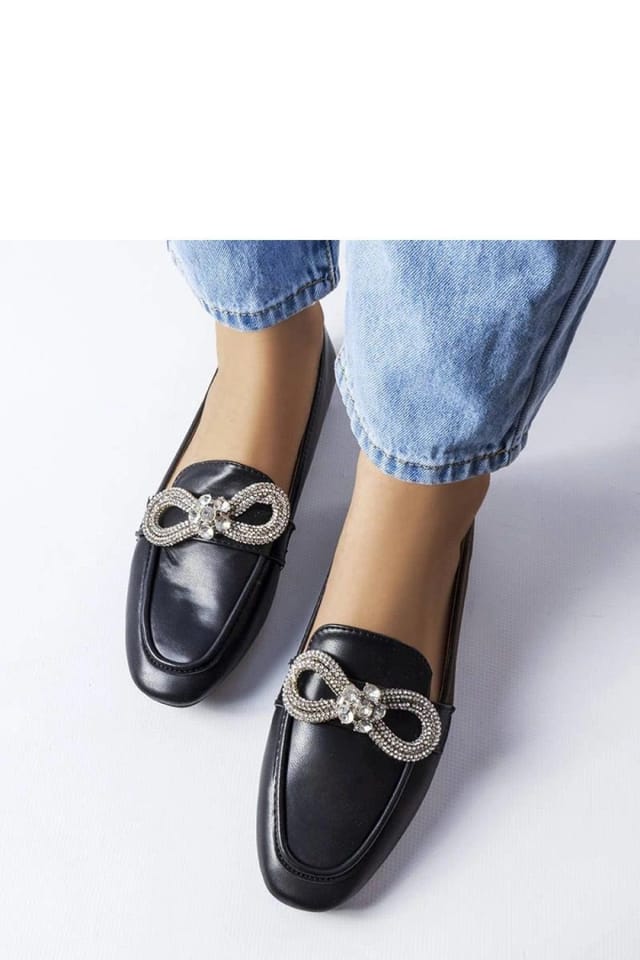 Love Lace Love Lace Women's Elegant Slip On Zircon Embellished Moccasins for Summer Comfort in Black - 3
