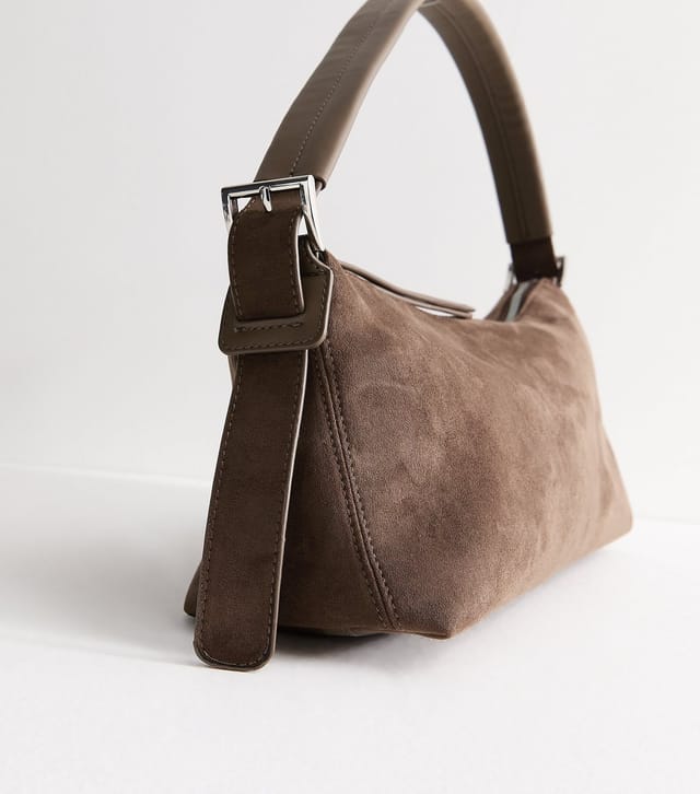 New Look Grey Faux Suede Shoulder Bag New Look - 3