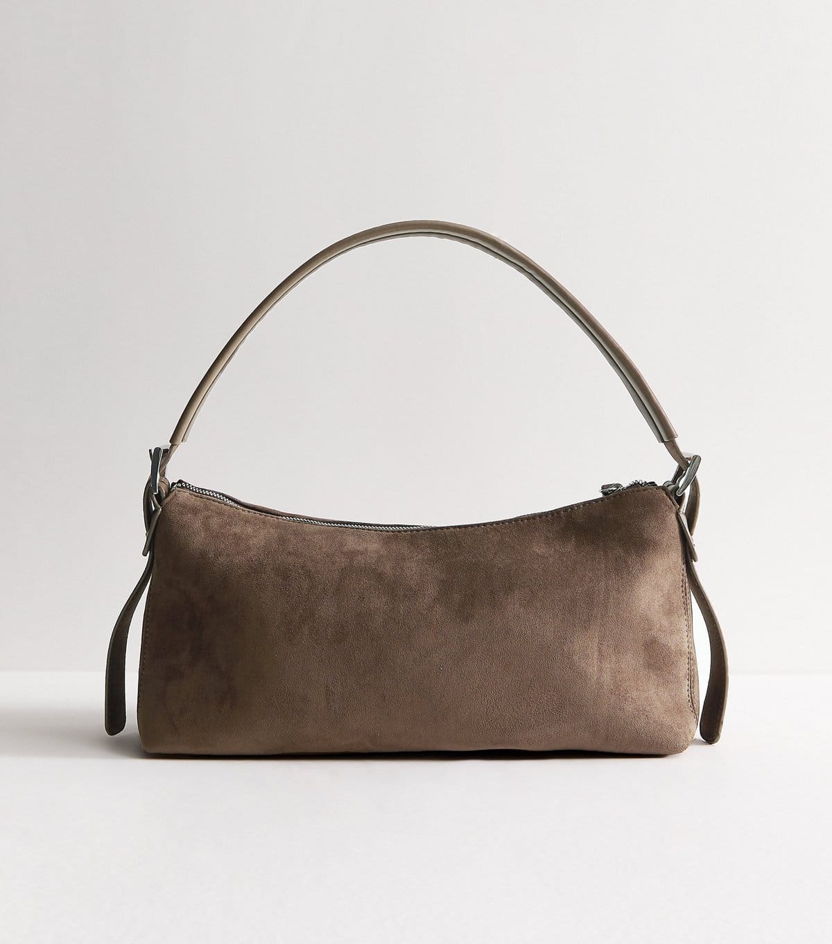New Look Grey Faux Suede Shoulder Bag New Look - 4