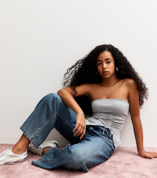 New Look Girls' Silver Sparkle Bandeau Top New Look - 3