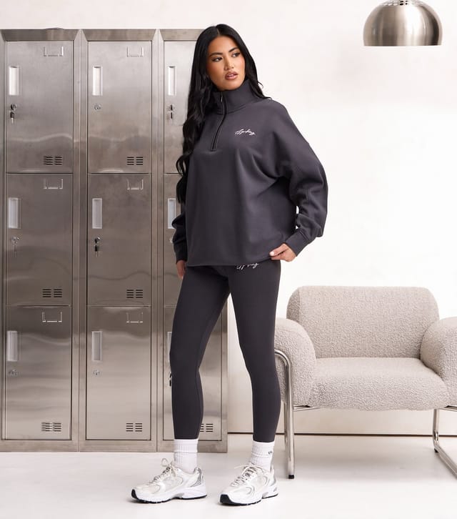 Gym King Women's Dark Grey Script Mindset Leggings Gym King New Look - 2