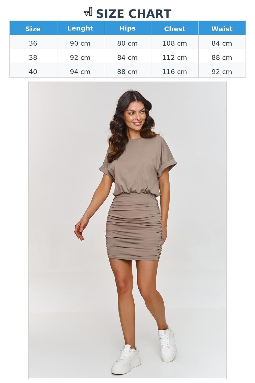 Love Lace Love Lace Women's Ruching Mini Day Dress with Short Sleeves in Brown - 4