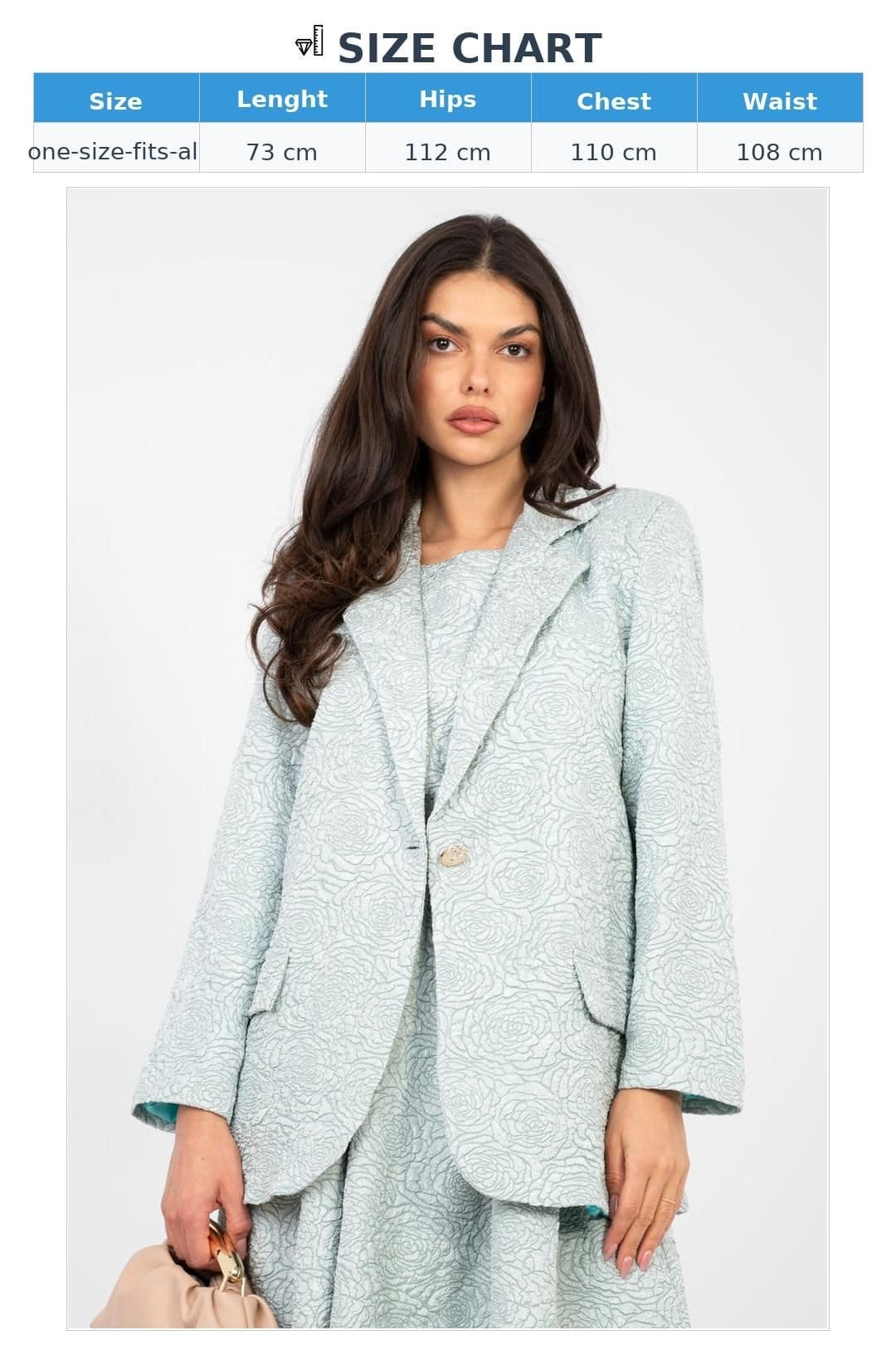 Love Lace Love Lace Women's Floral Embossed Textured Blazer Jacket in Green - 4