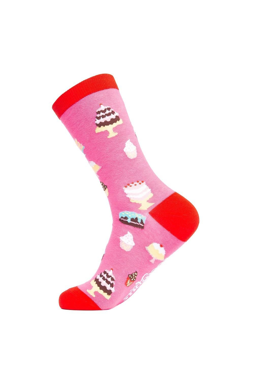 Soctopus Soctopus Men's Food Design Novelty Cotton Socks in Pink - 2