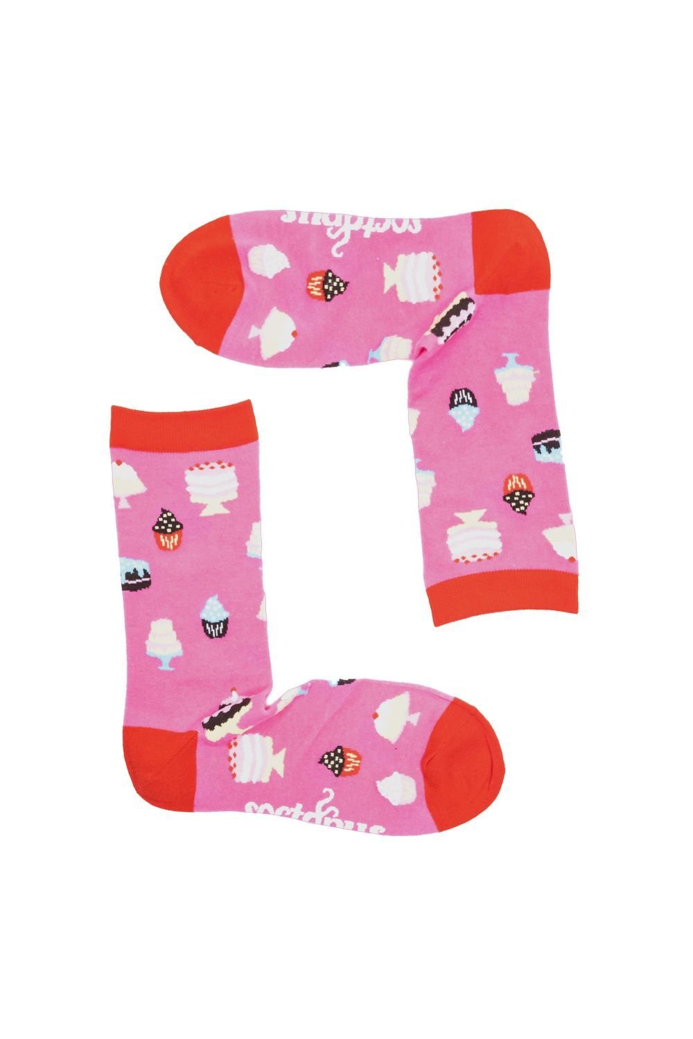 Soctopus Soctopus Men's Food Design Novelty Cotton Socks in Pink - 3