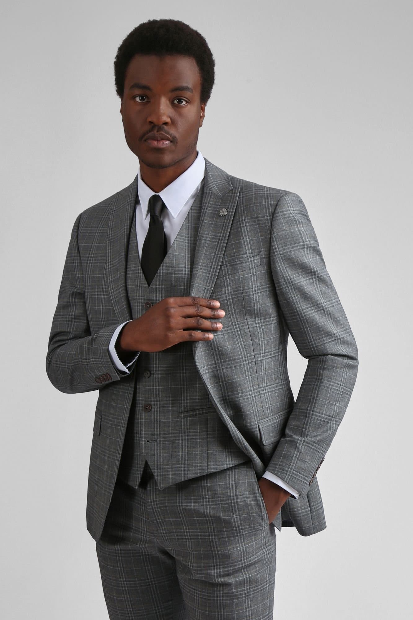 Ted Baker Ted Baker Men's Miken Grey Check Slim Jacket