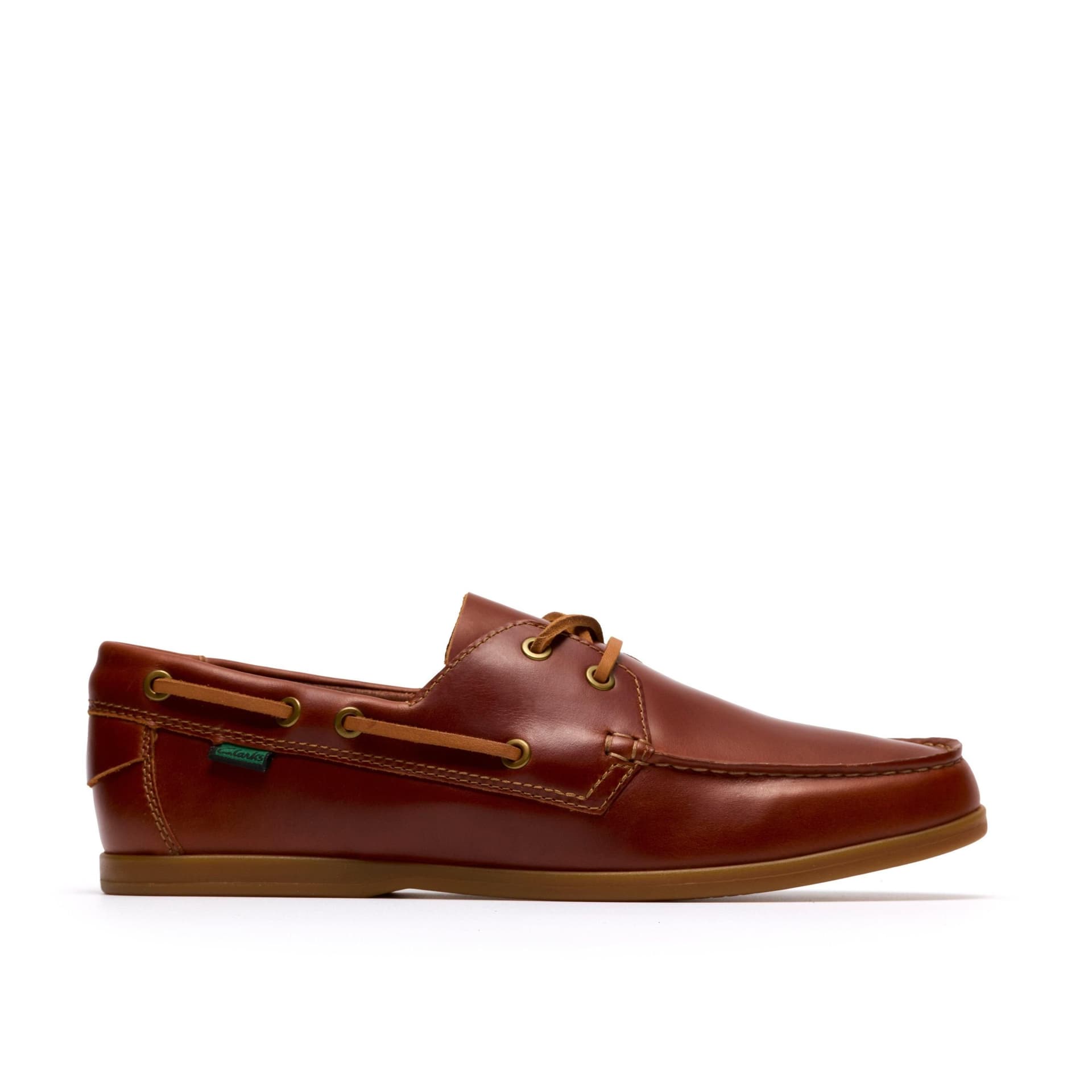 Clarks Clarks Men's Charmouth Lace Tan Leather Boat Shoes, Lace Up in Brown