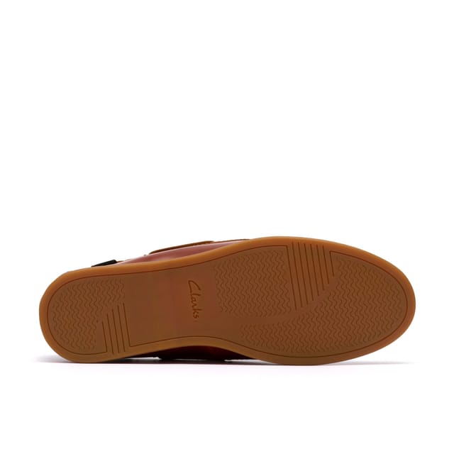 Clarks Clarks Men's Charmouth Lace Tan Leather Boat Shoes, Lace Up in Brown - 3