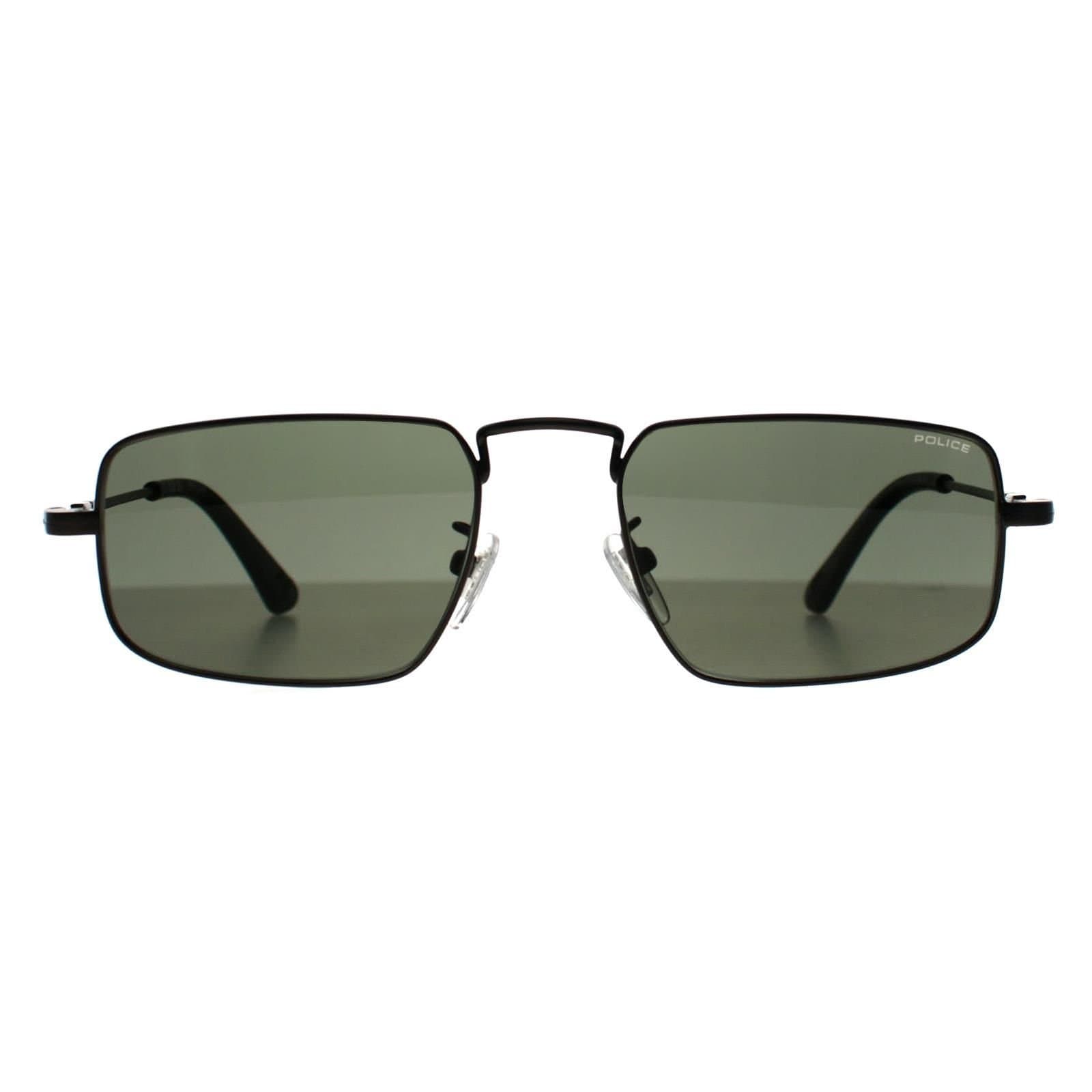 Police Police Men's Square Matte Gunmetal Green SPLN31 Origins Lite 19 in Grey