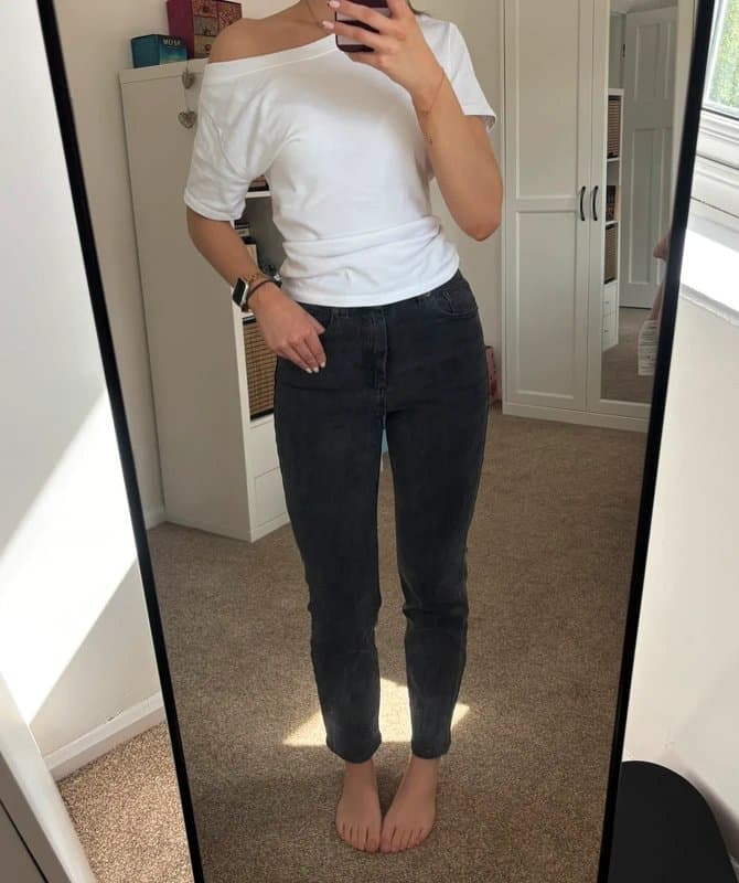 ASOS ASOS Washed Black Slim Mom Fit Jeans