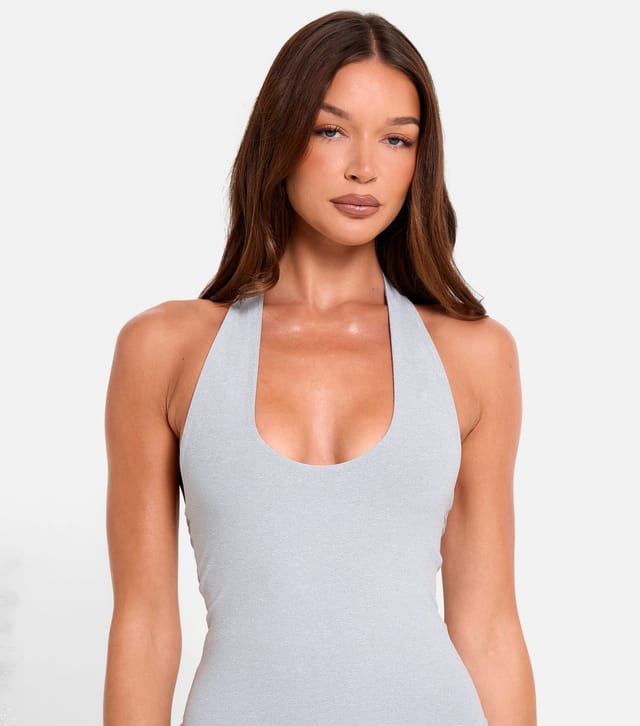 Public Desire Women's Light Grey Scoop Neck Halter Top Public Desire New Look - 2