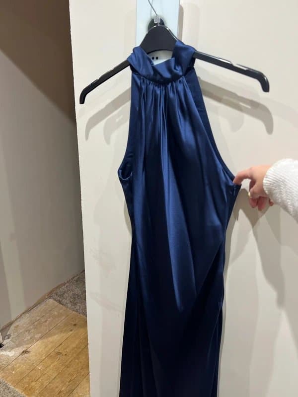 New Look Navy blue long silk dress