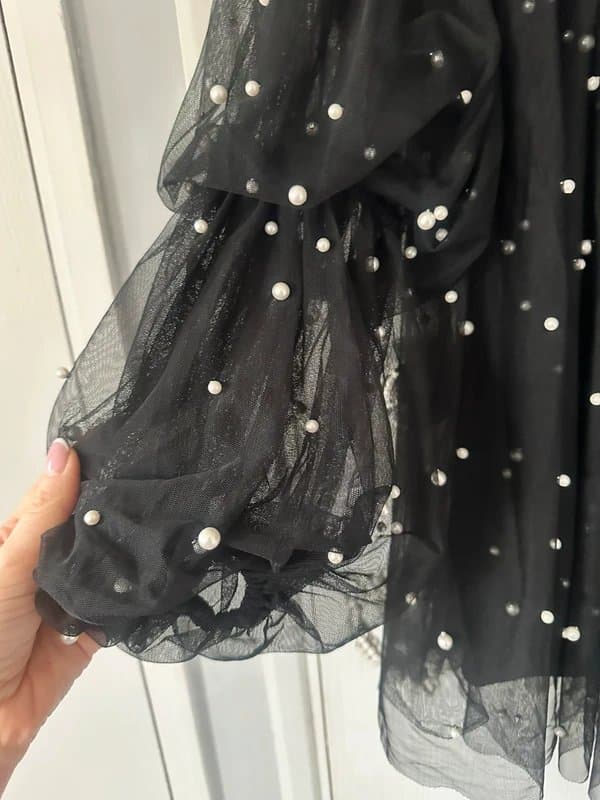 ASOS ASOS Luxe black pearly party dress 10