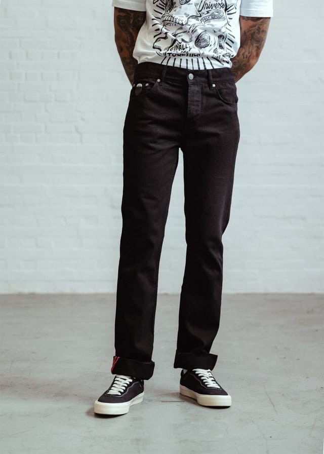 Chet Rock Chet Rock Slim Jim Men's Slim Fit Black Raw Denim Jeans with Stud Detail - 2