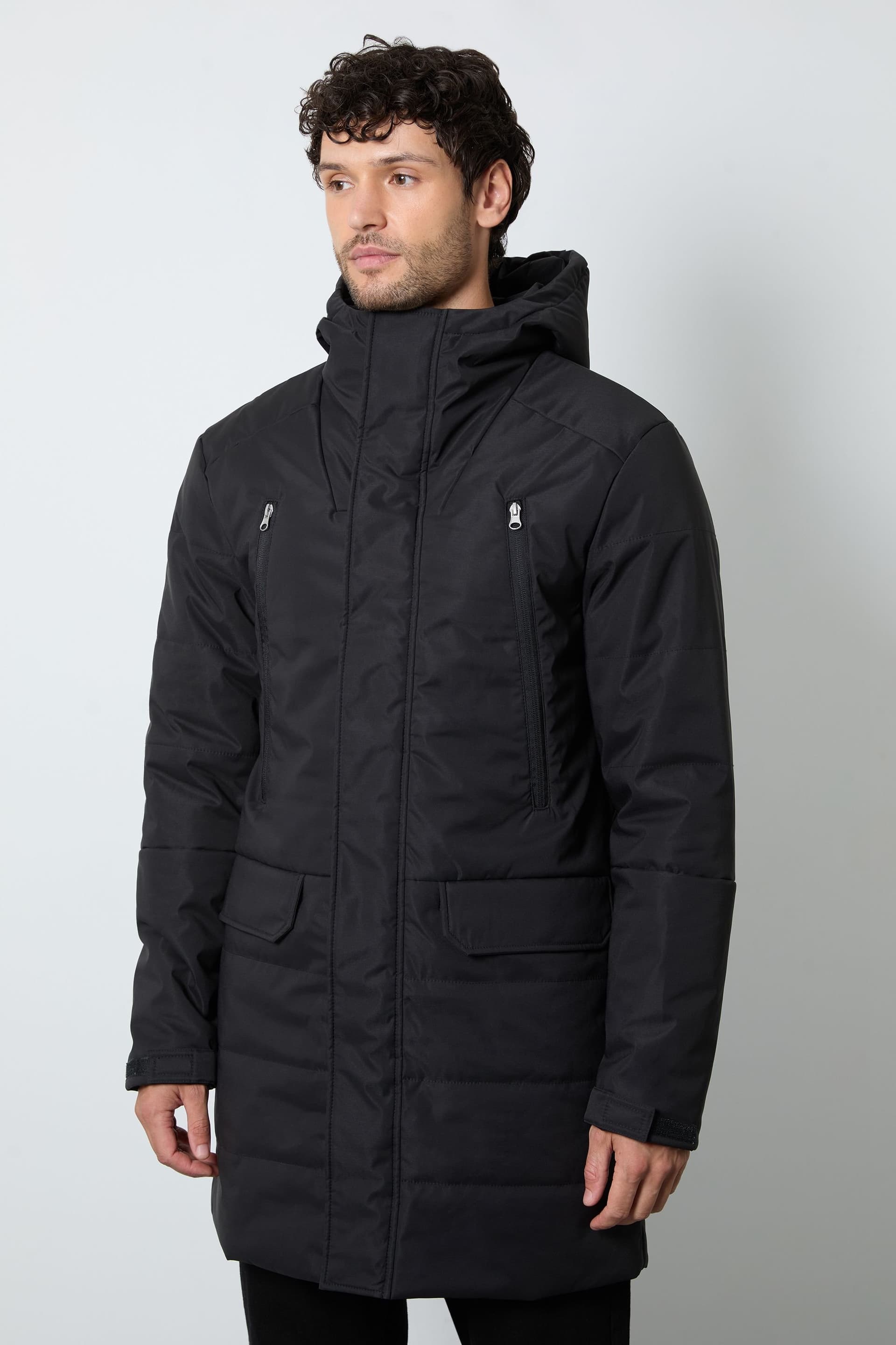 Burton Burton Men's Black Quilted Long Coat