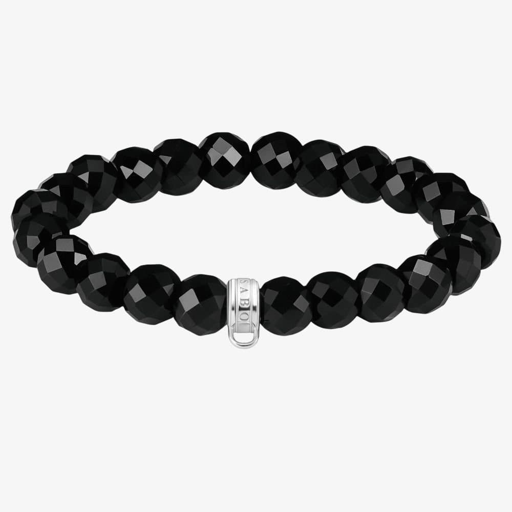 Thomas Sabo THOMAS SABO Women's As We Love 17cm Black Oval Obsidian Bead Bracelet X0292-023-11-L17