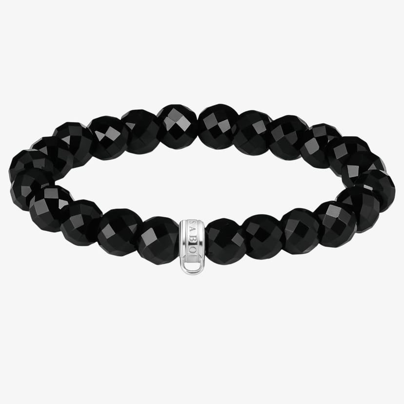 Thomas Sabo THOMAS SABO Women's As We Love 17cm Black Oval Obsidian Bead Bracelet X0292-023-11-L17 - 1