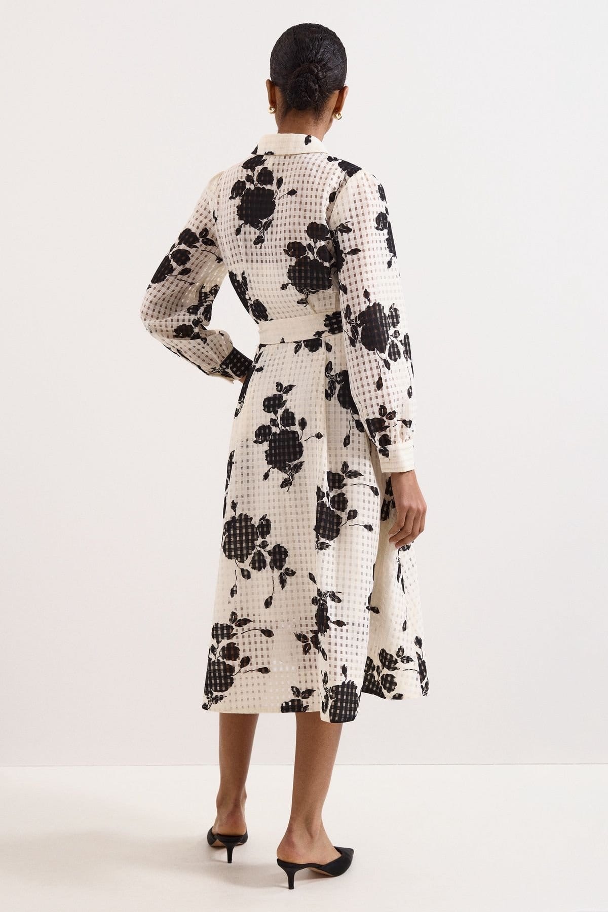 Phase Eight Phase Eight Women's Natalie Floral Belted Shirt Dress in Off-White - 4