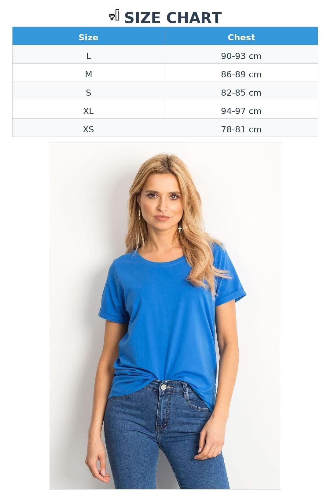 Love Lace Love Lace Women's Cotton Short Sleeve Round Neck T-Shirt Style 167305 in Blue - 4