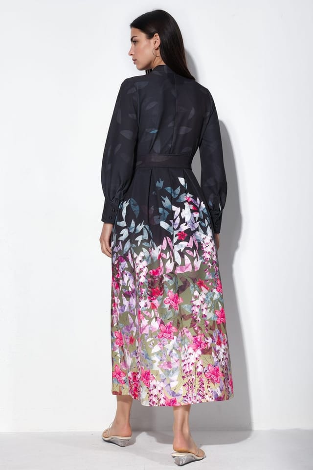 MSN Collection MSN Collection Women's Floral Belted Maxi Dress - 3