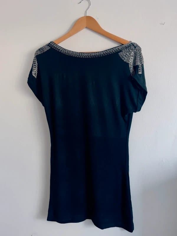 New Look New Look Women’s Black Dress/Top with Embellished Shoulders - Size 8