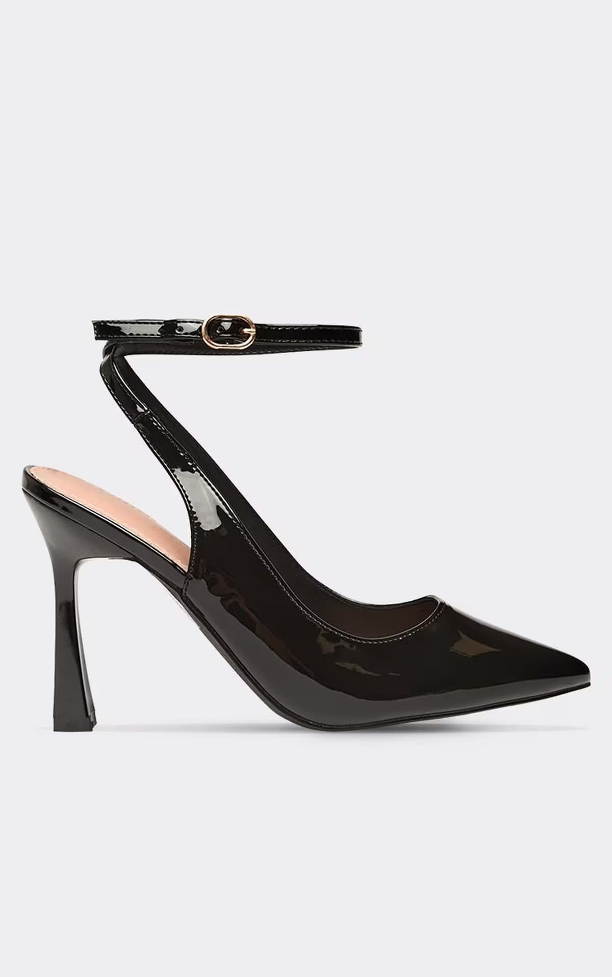 EGO EGO Black Patent Pointed Toe Court Heels, Women's Size UK 3
