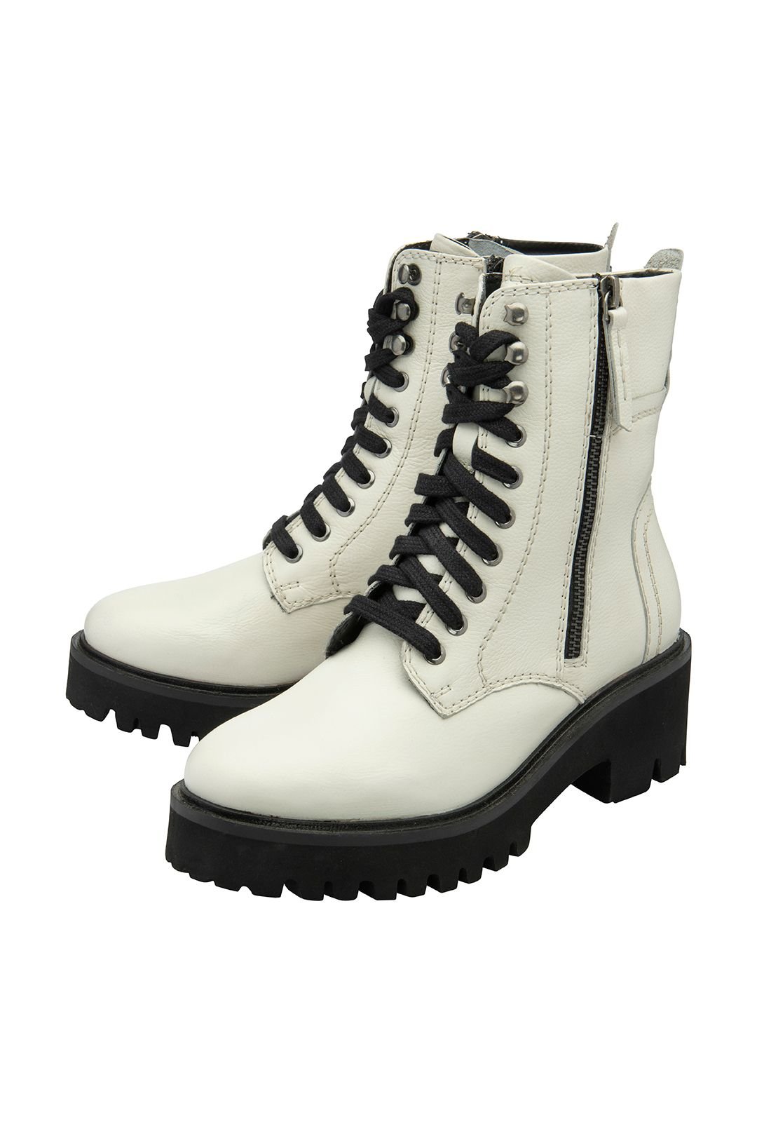 Ravel Ravel Women's 'Leith' Leather Lace-Up Biker Boots in Natural - 2