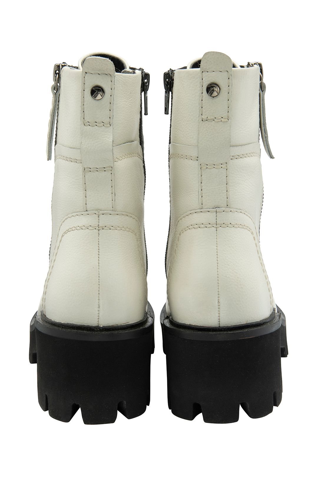 Ravel Ravel Women's 'Leith' Leather Lace-Up Biker Boots in Natural - 3