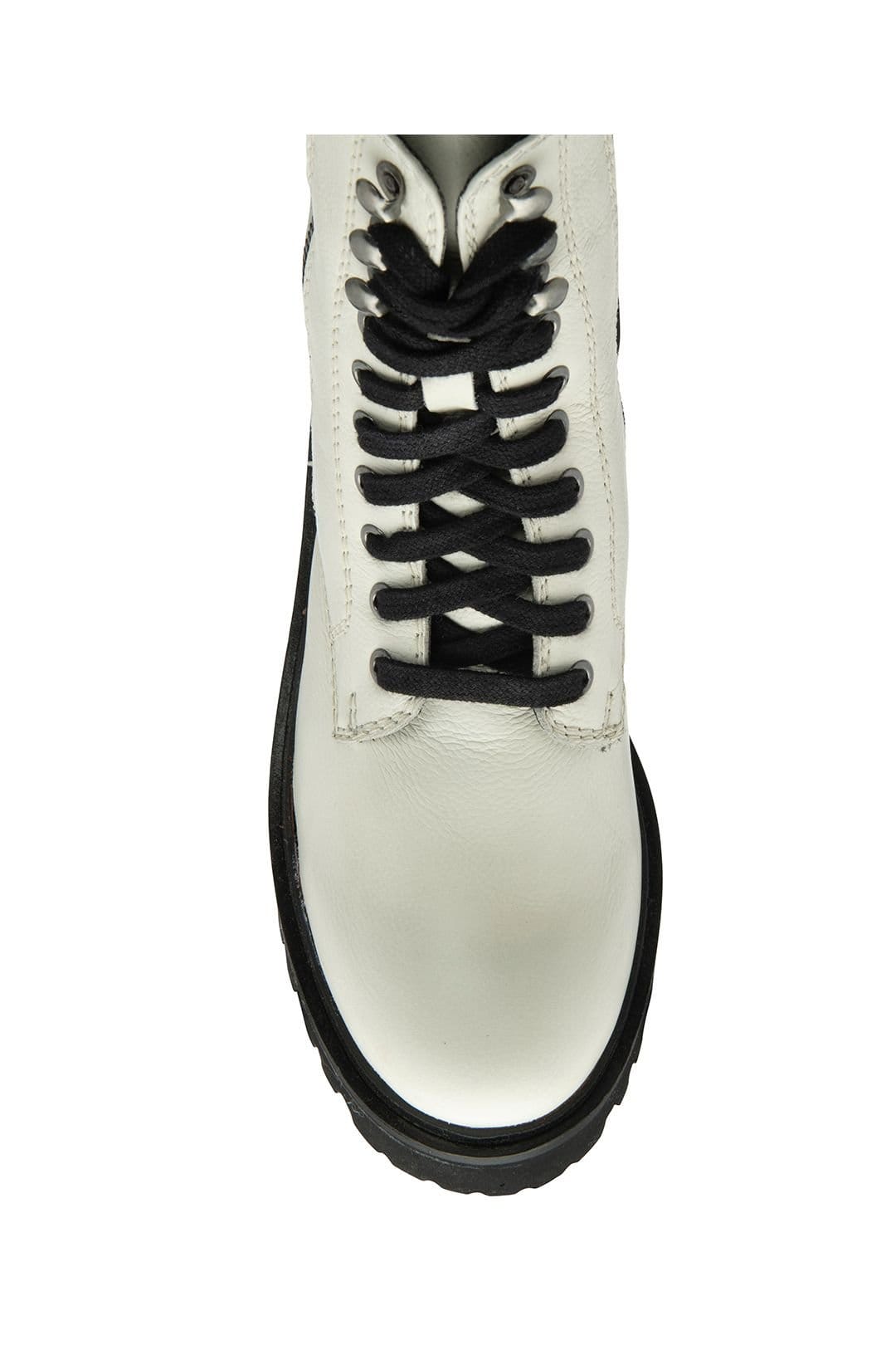 Ravel Ravel Women's 'Leith' Leather Lace-Up Biker Boots in Natural - 4