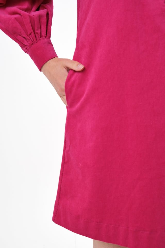 Louche Louche Women's Bonny Baby cord Long Sleeve Mini Dress - Pink - 3