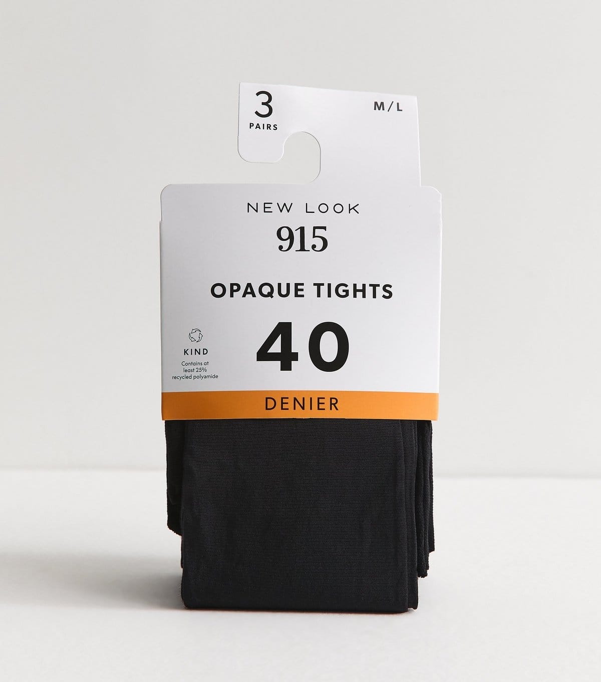 New Look Pack of 3 Black 40 Denier Opaque Tights