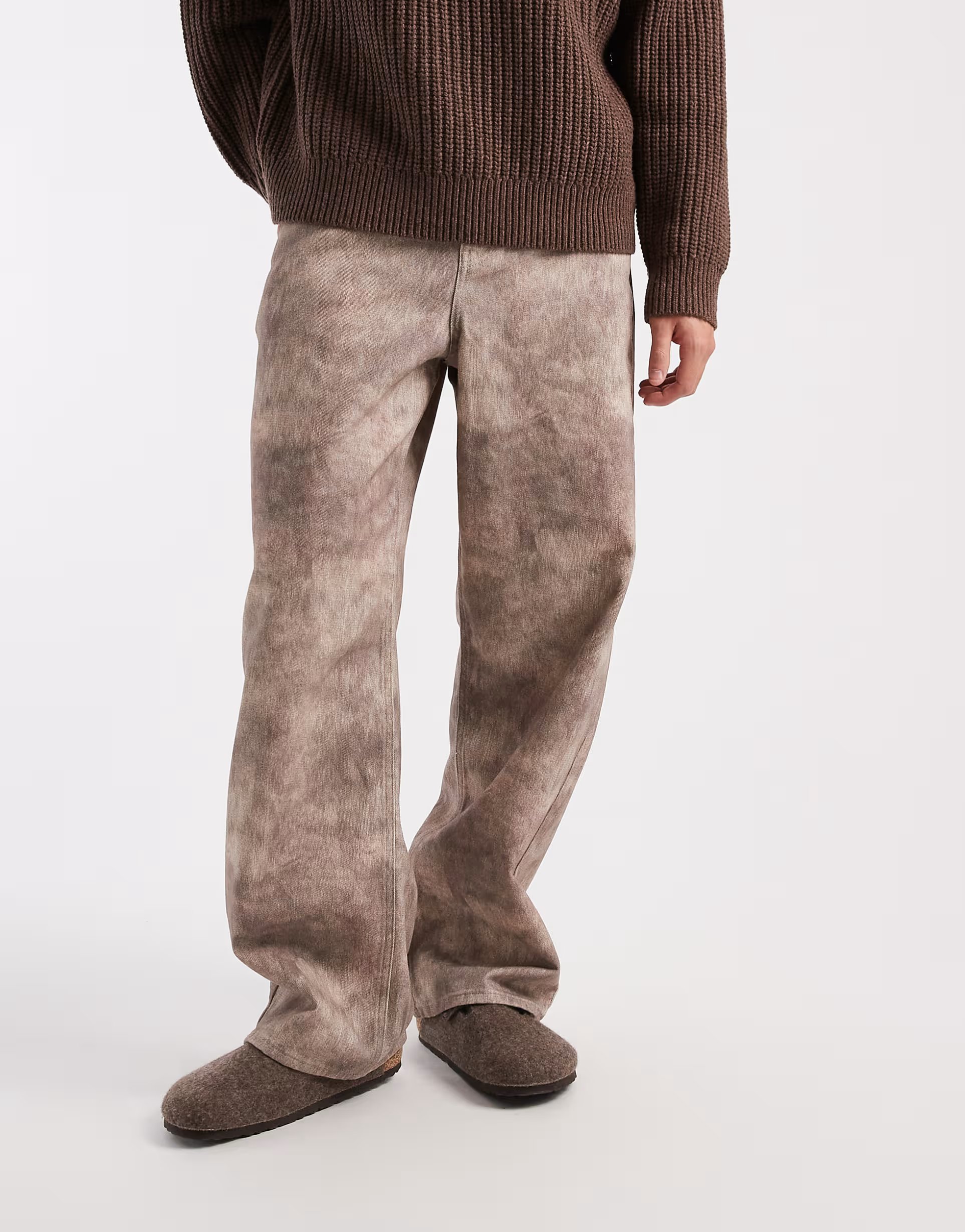 ASOS ASOS DESIGN baggy trousers in fuzzy print - 1