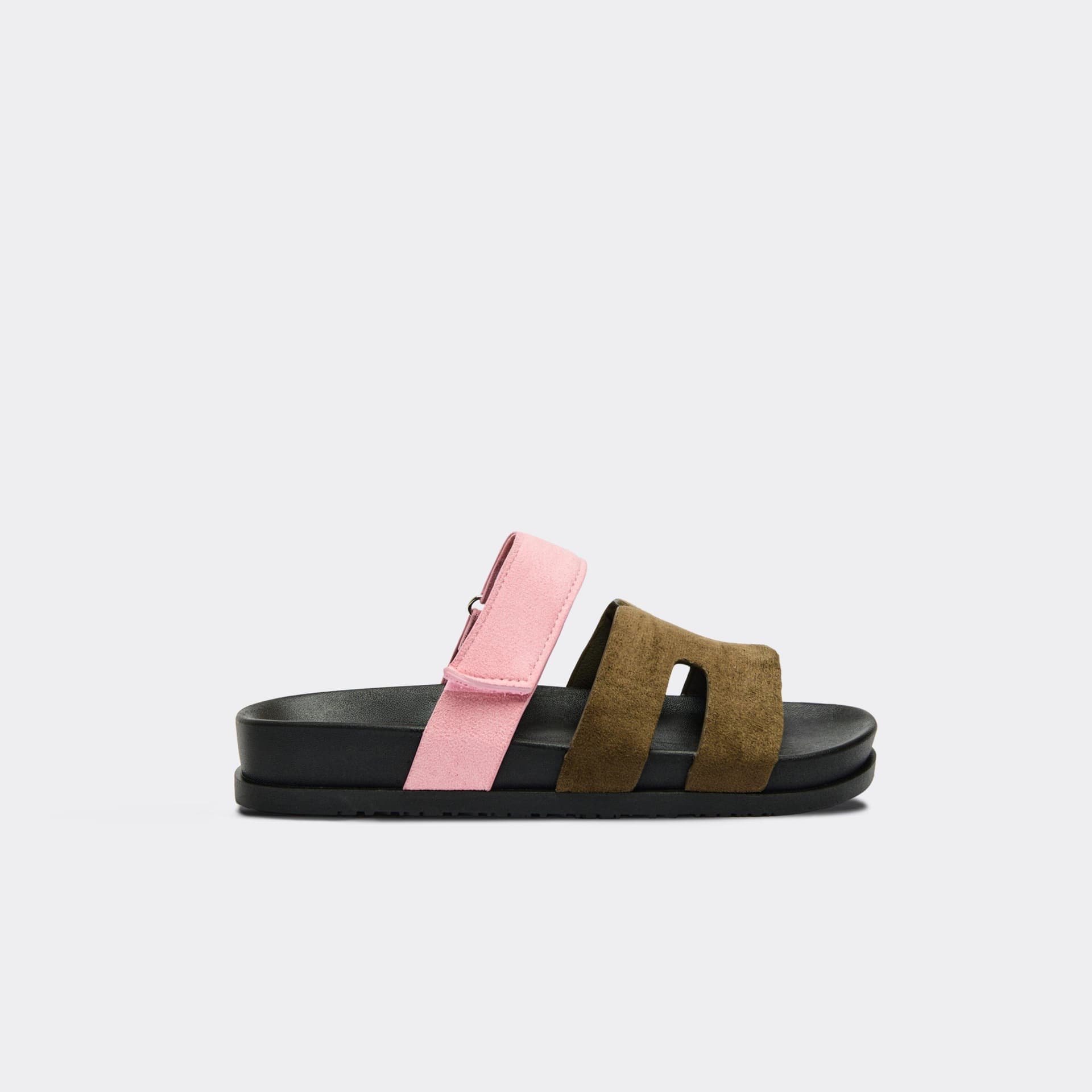 EGO EGO Olive & Pink Faux Suede Gladiator Sandals